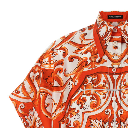 Dolce & Gabbana Orange Silk Blouse Dolce & Gabbana