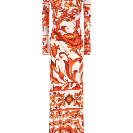 Dolce & Gabbana Orange Viscose Long Dress Dolce & Gabbana