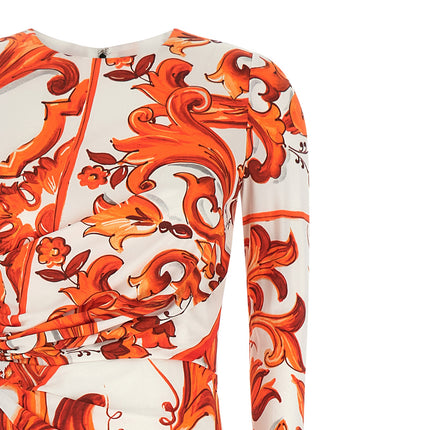 Dolce & Gabbana Orange Viscose Long Dress Dolce & Gabbana