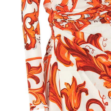 Dolce & Gabbana Orange Viscose Long Dress Dolce & Gabbana