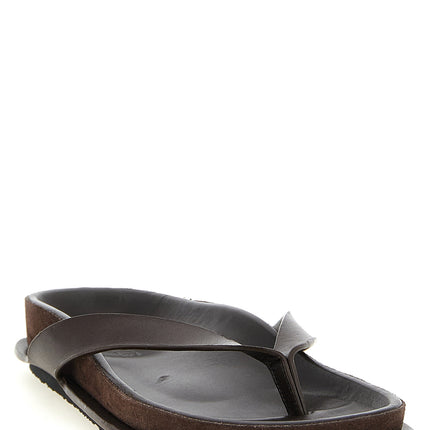 Jacquemus Brown Cowhide Slides Jacquemus