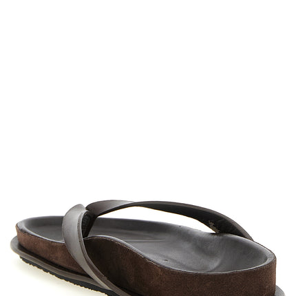 Jacquemus Brown Cowhide Slides Jacquemus