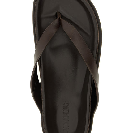 Jacquemus Brown Cowhide Slides Jacquemus