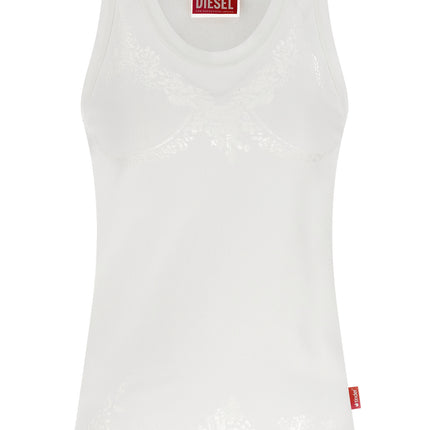Diesel White Cotton Tank Tops Diesel