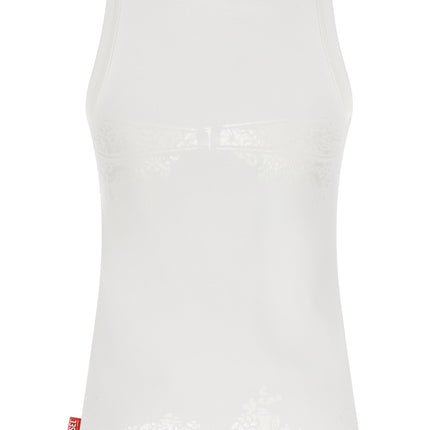 Diesel White Cotton Tank Tops Diesel