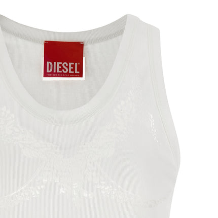 Diesel White Cotton Tank Tops Diesel