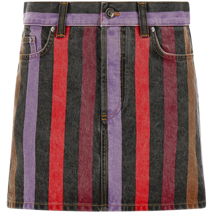 Versace Multicolor Cotton Long Skirt Versace