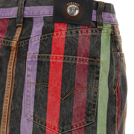 Versace Multicolor Cotton Long Skirt Versace