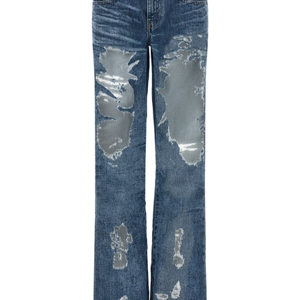 Diesel Blue Cotton Flared Jeans Diesel