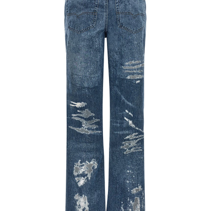 Diesel Blue Cotton Flared Jeans Diesel