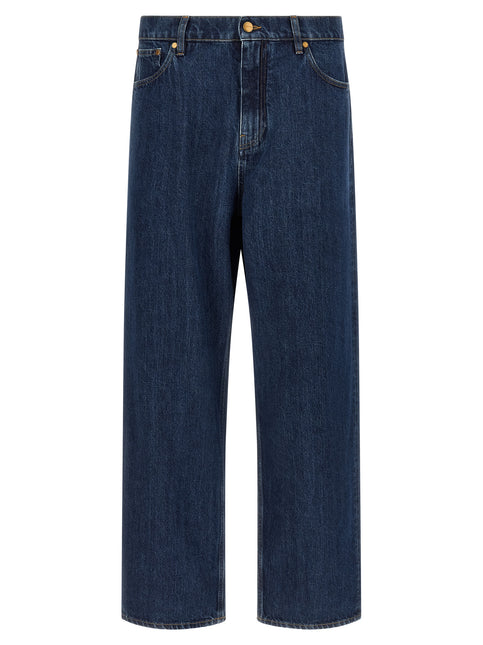 Jil Sander Blue Cotton Straight-Leg Jeans Jil Sander