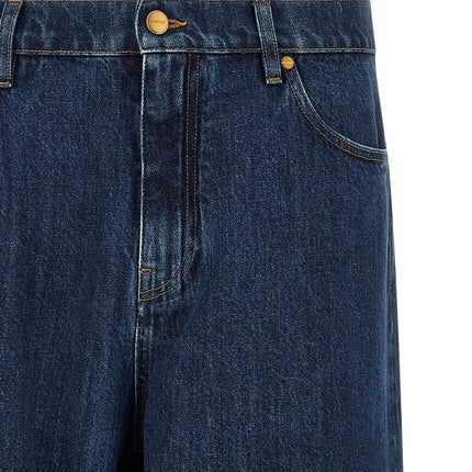 Jil Sander Blue Cotton Straight-Leg Jeans Jil Sander