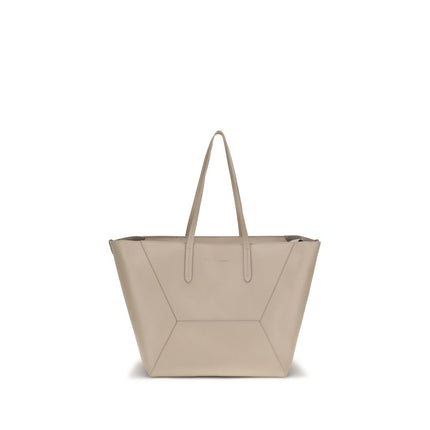 Brunello Cucinelli Beige Calf Leather Bos Taurus Shoulder Bag