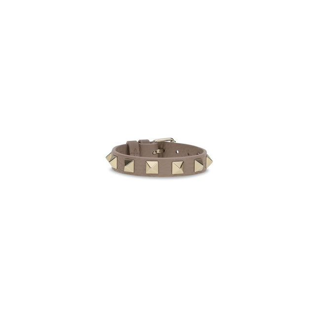 Valentino Garavani Gray Calf Leather Bos Taurus Bracelet