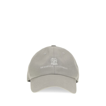 Brunello Cucinelli Gray Cotton Cap (Baseball Hat)