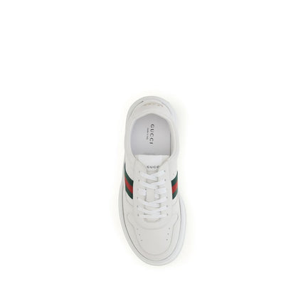 Gucci White Calf Leather Bos Taurus Chunky Sneakers
