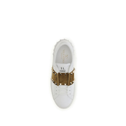 Valentino Garavani White Calf Leather Bos Taurus Sneakers
