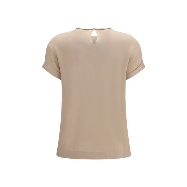 Brunello Cucinelli Beige Elastane Blouse