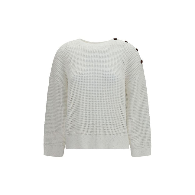 Brunello Cucinelli White Cotton Sweatshirt