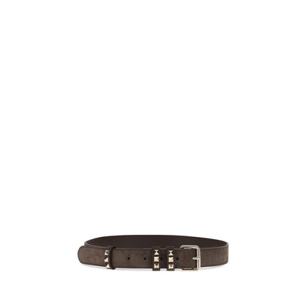 Valentino Garavani Brown Suede Leather Regular Belt