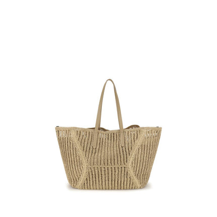 Brunello Cucinelli Beige Raffia Shoulder Bag Brunello Cucinelli