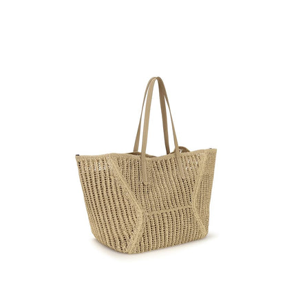 Brunello Cucinelli Beige Raffia Shoulder Bag Brunello Cucinelli