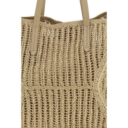 Brunello Cucinelli Beige Raffia Shoulder Bag Brunello Cucinelli