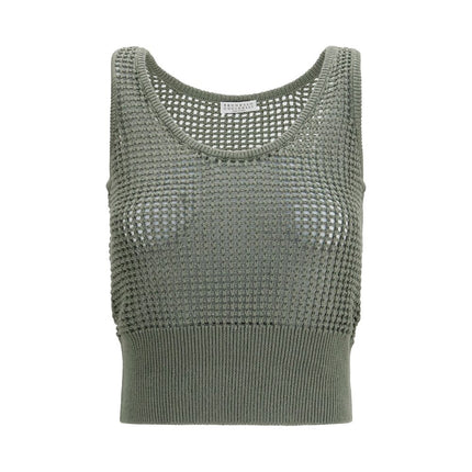 Brunello Cucinelli Bicolor Cotton Tank Tops Brunello Cucinelli