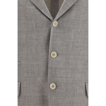 Brunello Cucinelli Beige Linen Full-Length Jacket Brunello Cucinelli