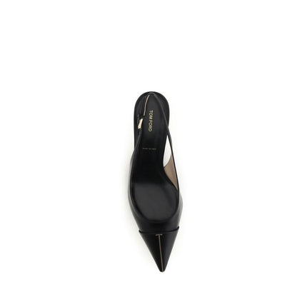 Tom Ford Black Calf Leather Bos Taurus Mid Heel Pumps Tom Ford