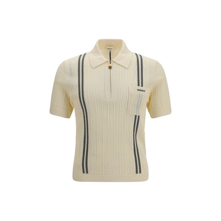 Versace Beige Cotton Polo Shirt Versace