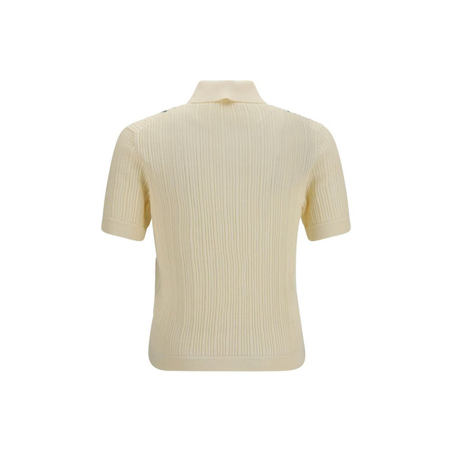 Versace Beige Cotton Polo Shirt Versace