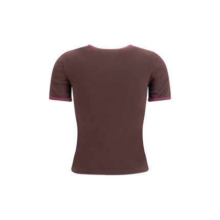 Courrèges Brown Cotton T-Shirt Courrèges