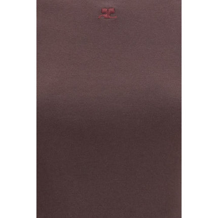 Courrèges Brown Cotton T-Shirt Courrèges