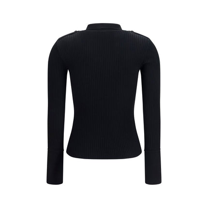 Courrèges Black Viscose Polo Shirt Courrèges