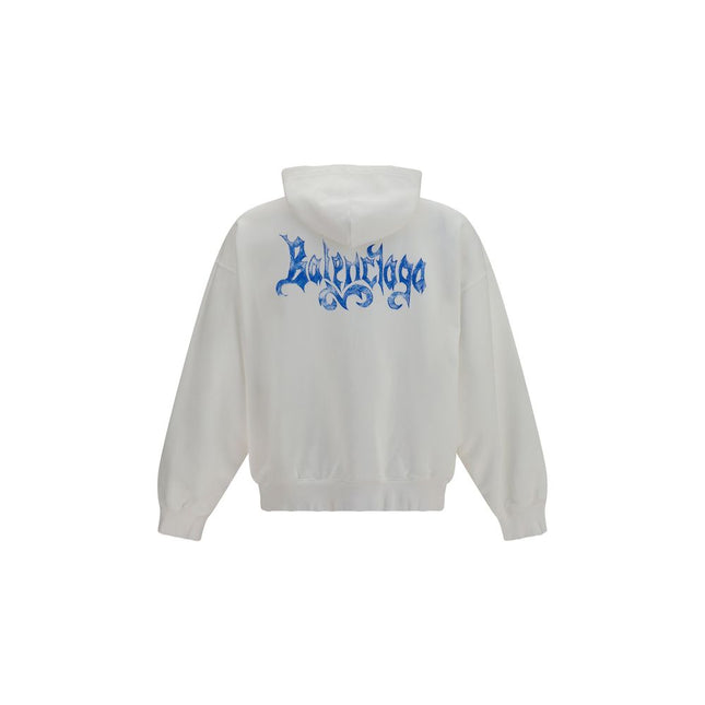 Balenciaga White Cotton Sweatshirt