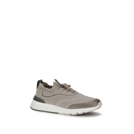 Brunello Cucinelli Brown Cotton Athletic Sneakers Brunello Cucinelli