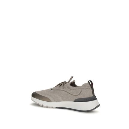 Brunello Cucinelli Brown Cotton Athletic Sneakers Brunello Cucinelli