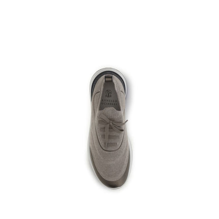 Brunello Cucinelli Brown Cotton Athletic Sneakers Brunello Cucinelli