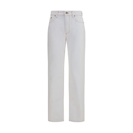 Versace White Cotton High-Waisted Jean Versace