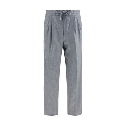 Brunello Cucinelli Gray Wool Oves Aries Casual Pants