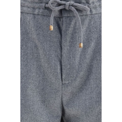 Brunello Cucinelli Gray Wool Oves Aries Casual Pants