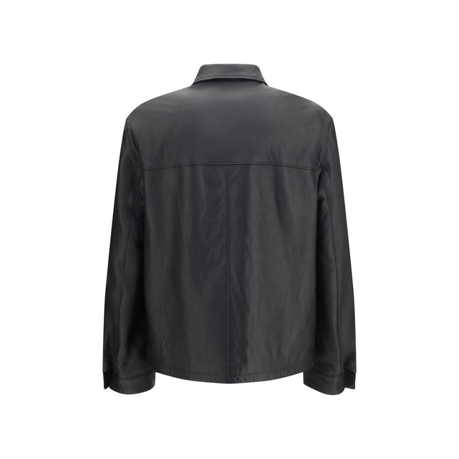 Prada Black Lamb Ovis Aries Aries Leather Jacket