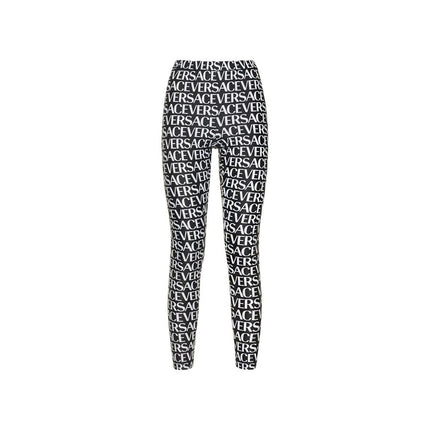 Versace Black Elastane Leggings