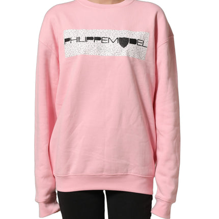 Philippe Model Pink Cotton Logo Long Sleeves Pullover Sweater