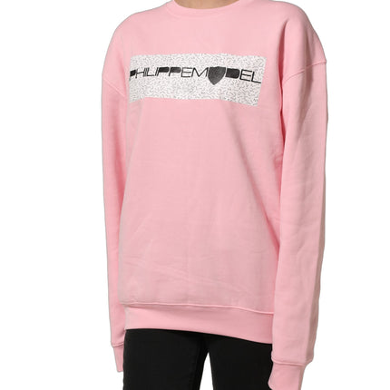 Philippe Model Pink Cotton Logo Long Sleeves Pullover Sweater
