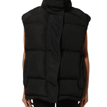 Dolce & Gabbana Black Polyester Sleeveless Padded Men Puffer Jacket