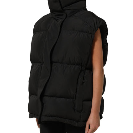 Dolce & Gabbana Black Polyester Sleeveless Padded Men Puffer Jacket