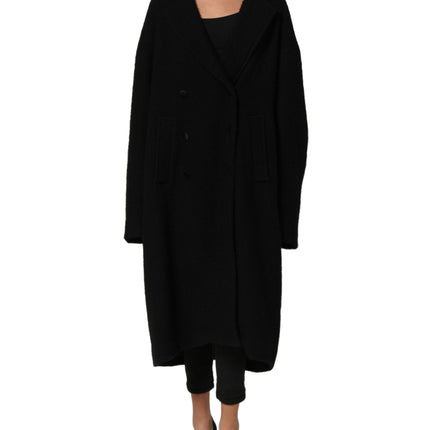 Dolce & Gabbana Black Double Breasted Men Trench Coat Jacket