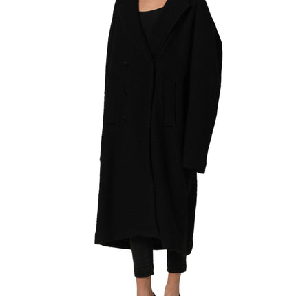 Dolce & Gabbana Black Double Breasted Men Trench Coat Jacket
